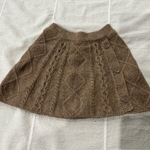 Zara Brown Cable Knit Skirt with Buttons